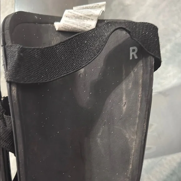 Adidas Black Shin Guards with White Stripes - Picture 4 of 5